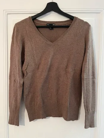 Pull col v femme marron H&M