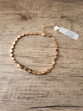 Bracelet perles dorées