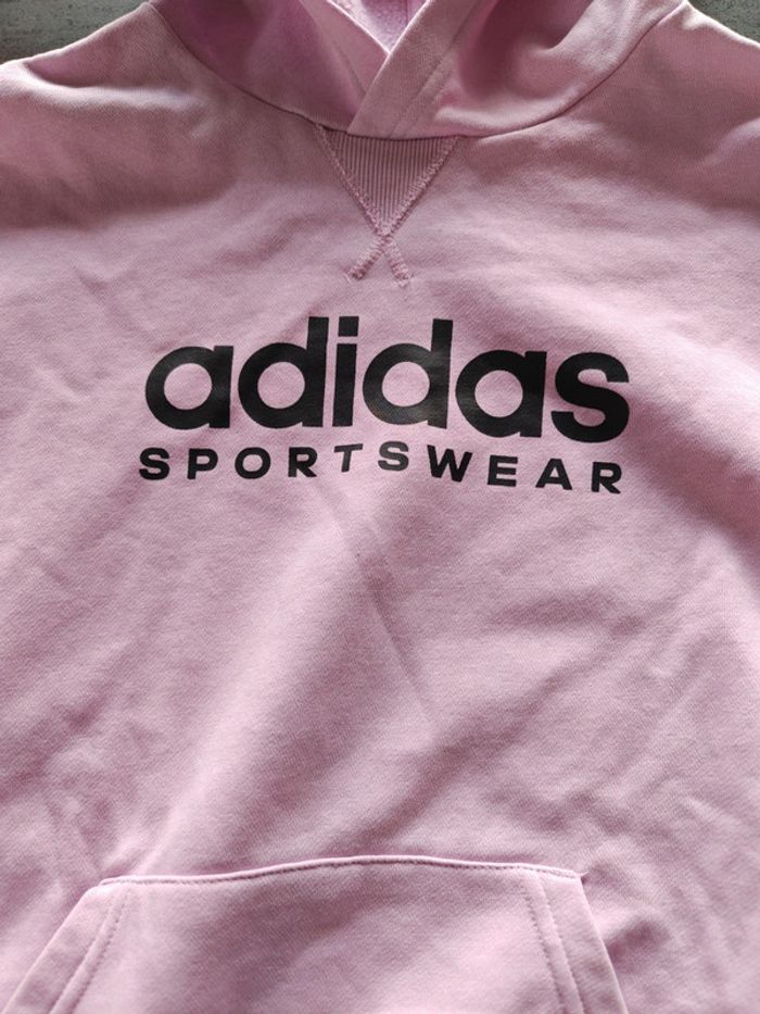 Sweat a capuche Adidas rose 13 14 ans - photo numéro 2