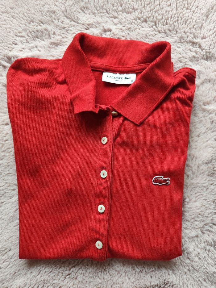 Polo Lacoste rouge femme