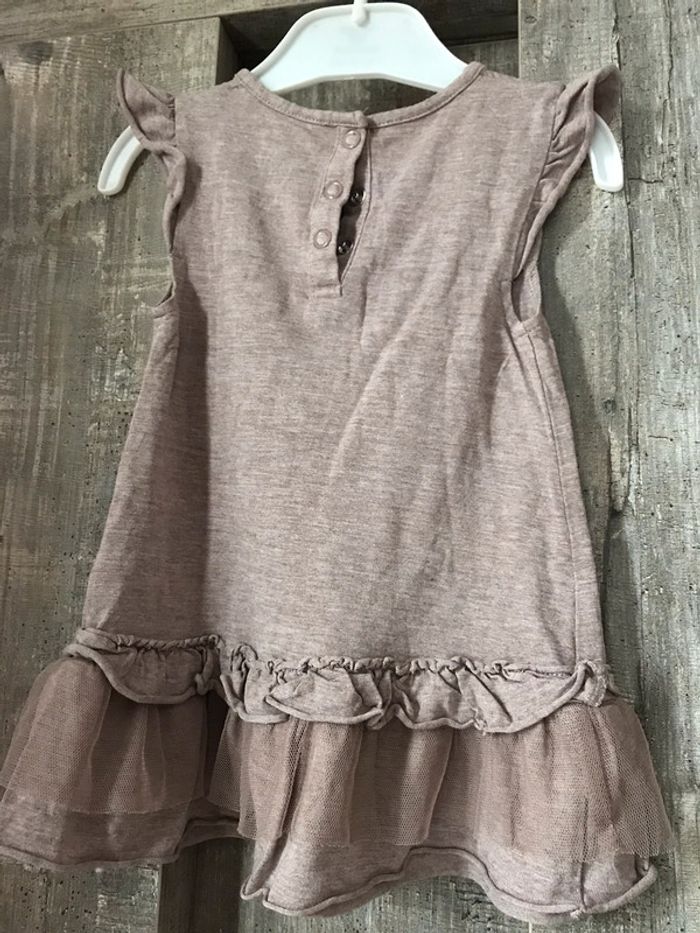 Robe légère a volant marron avec dessin cœur  fille 12 mois Orchestra - photo numéro 5