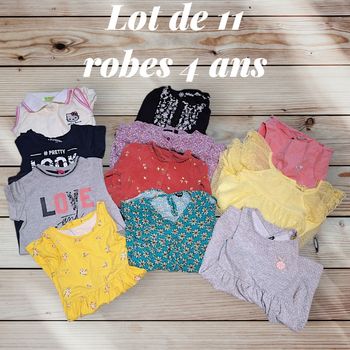 👗🌟 Lot de 11 robes fille – Taille 4 ans – Très bon état 🌟👗