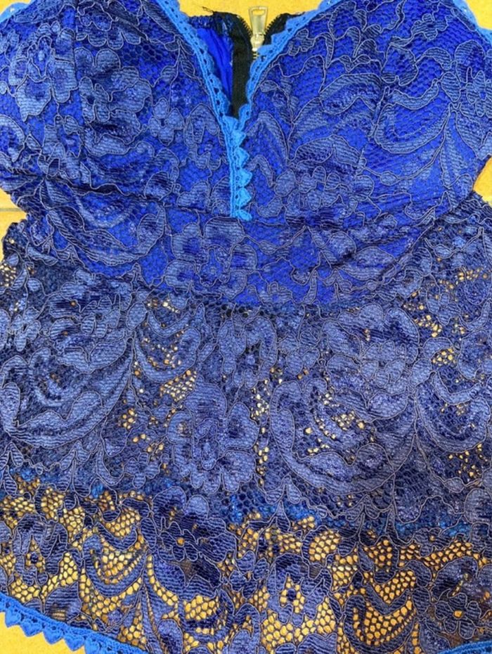 Haut crochet dentelle bleu s - photo numéro 4