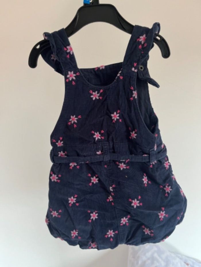 Salopette short effet velours
