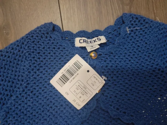 Gilet boléro creeks bleu marine neuf avec étiquette 9 mois - photo numéro 4