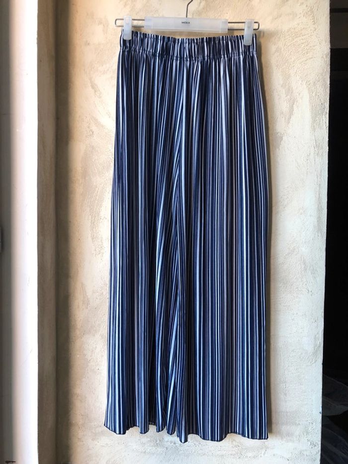 Pantalon fluide rayé jambes larges S/M - photo numéro 2