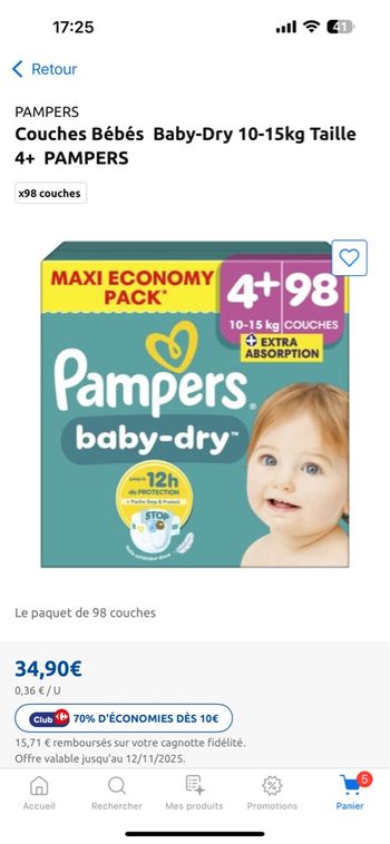 Pampers dry