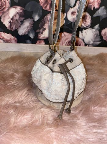 Sac sceau neuf dentelle marron beige
