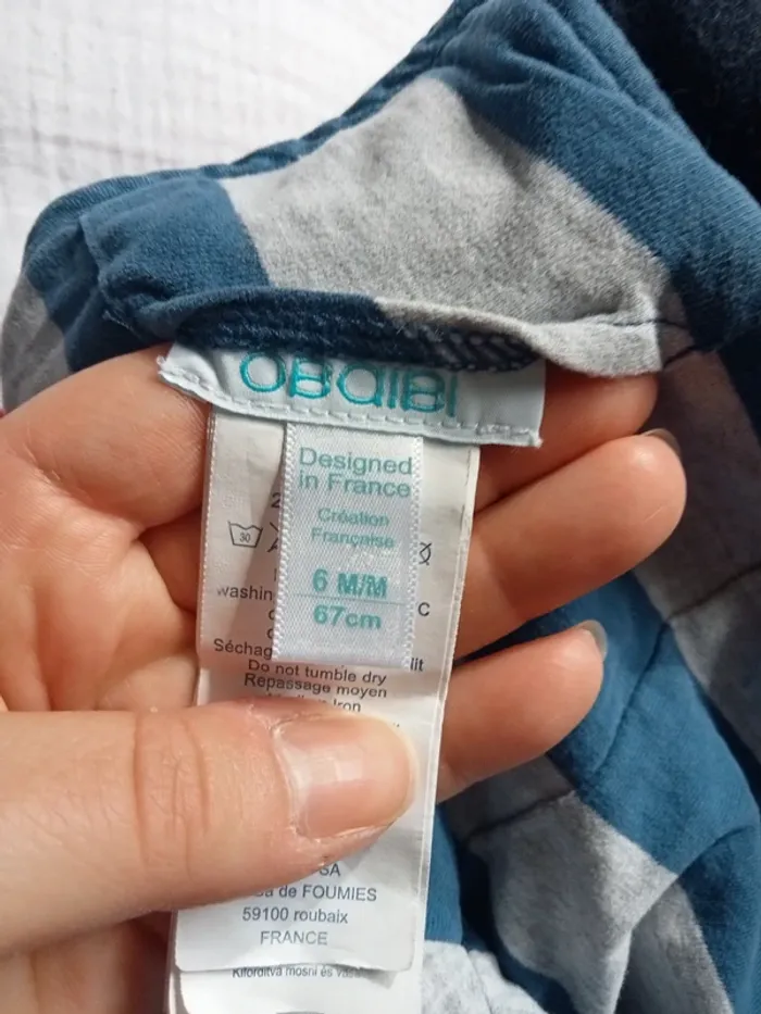 Veste réversible rouge ou rayé obaibi - photo numéro 3