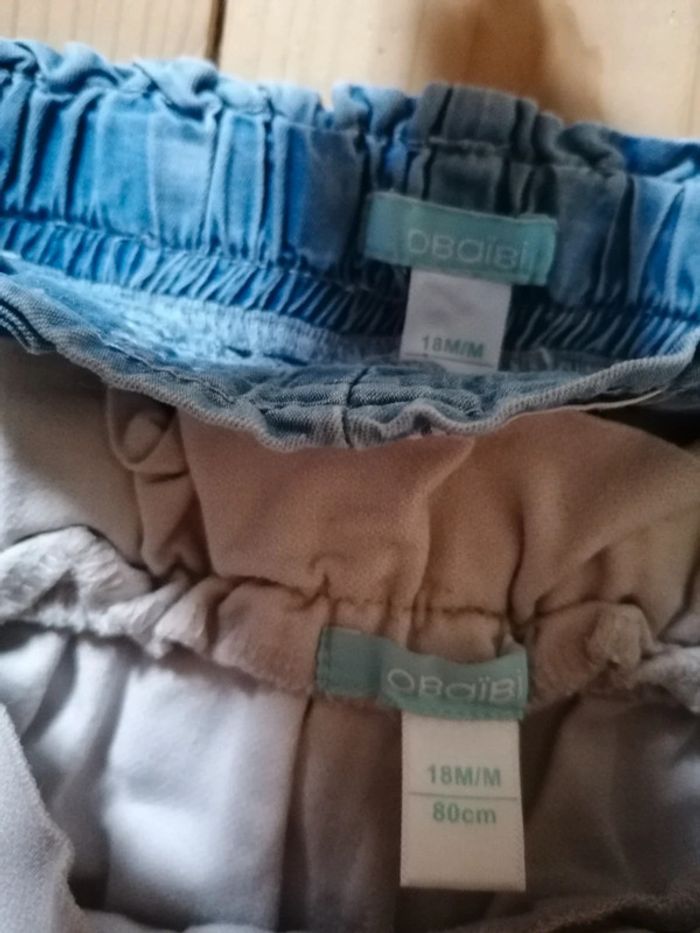 Lot pantalons toile obaibi 18mois - photo numéro 4