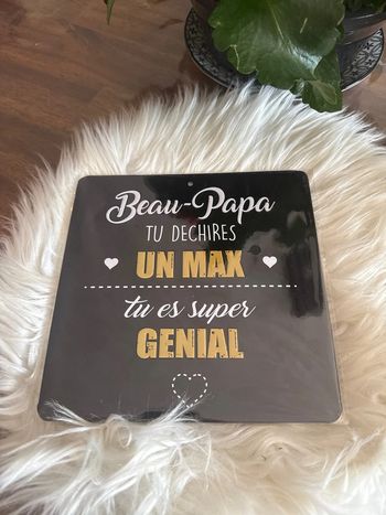 Plaque métal pour Beau Papa - NEUF
