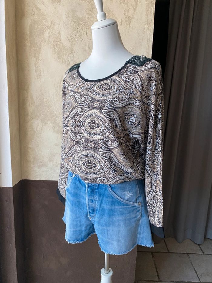 Top à motifs cachemire dos ajouré crochet Care You S/M - photo numéro 2
