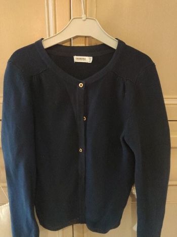 Joli gilet coton bleu marine et doré orchestra 10 ans