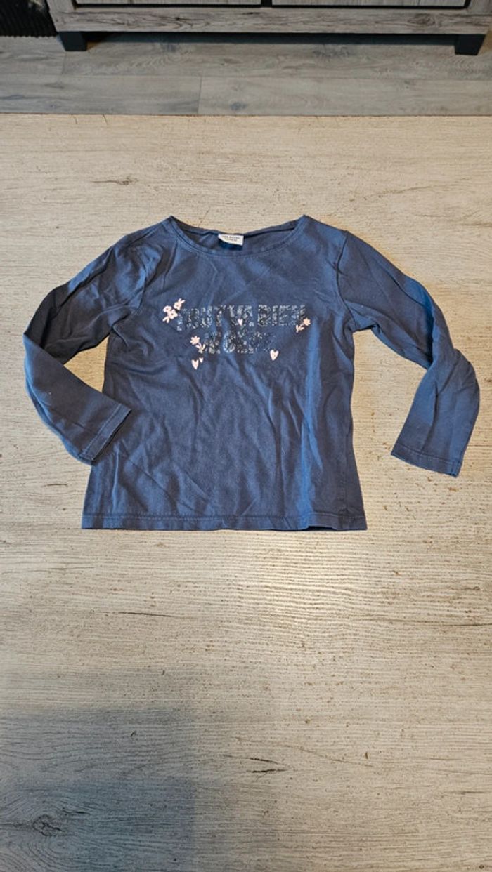 T shirt fille à manchss longues, gris foncé, Tape A l Oeil, 6 ans - photo numéro 2