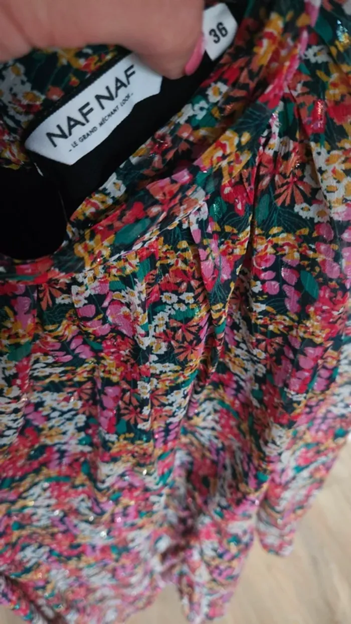 Robe fleurie autonmale, taille 36, Naf Naf - photo numéro 2