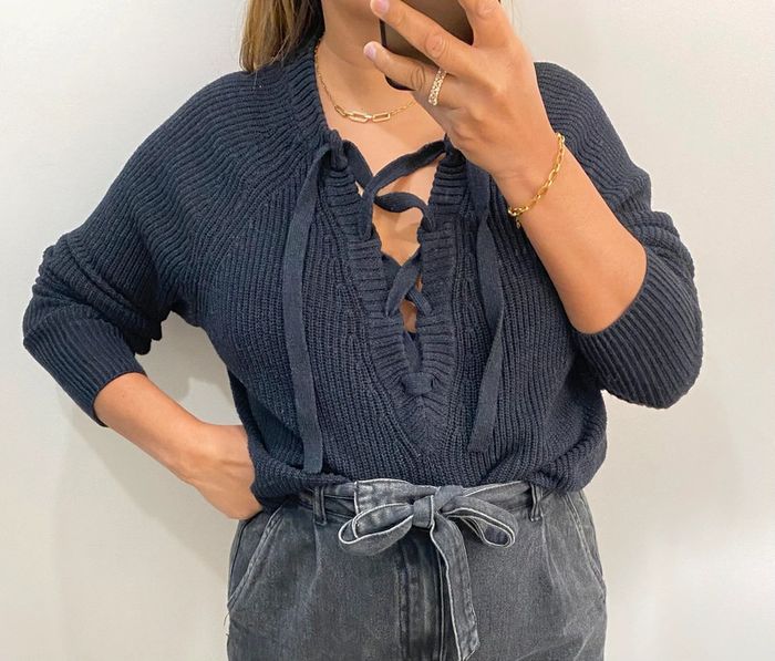 Superbe Pull  Côtelé A Nouer Taille M - photo numéro 2