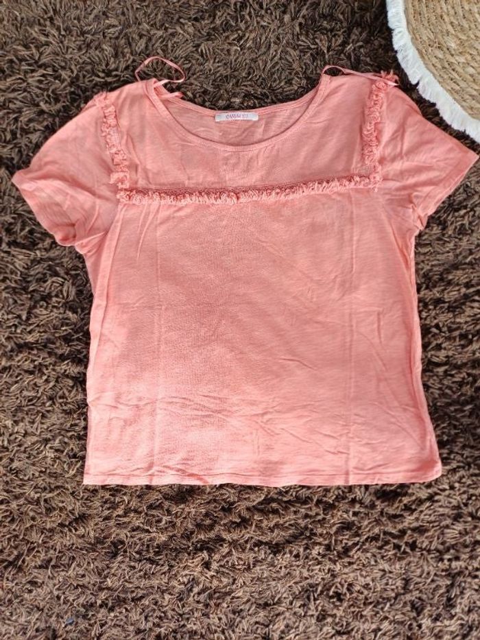 T shirt femme rose pale