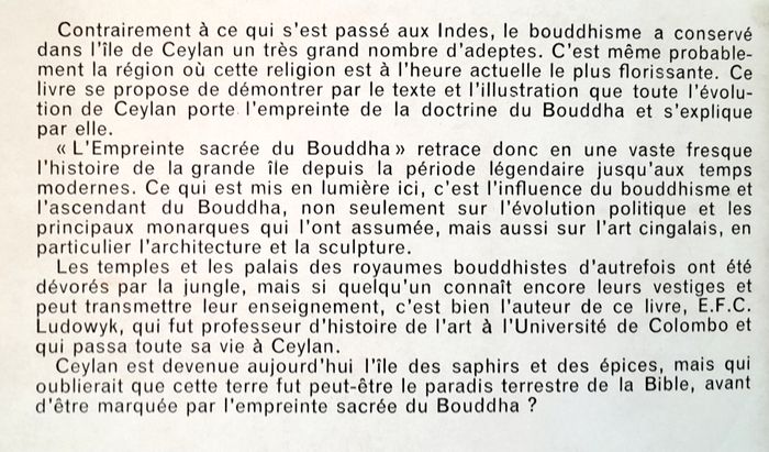 E.F.C. Ludowyk - l'empreinte sacrée du Boudha - photo numéro 3