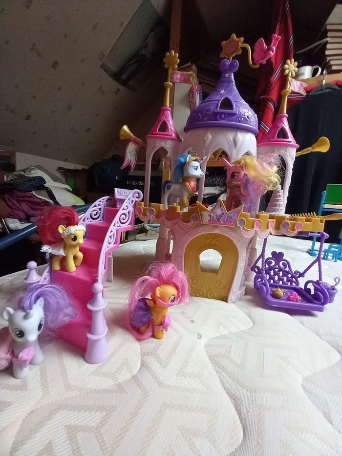 Château De Fête My Little Pony Vintage - Années 90, Rose Et Violet, Jeu De Rôle Pour Filles