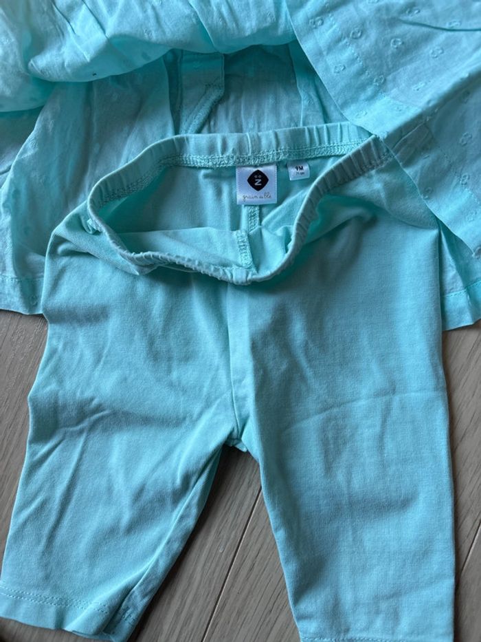 Ensemble turquoise brodé 9 mois - photo numéro 5