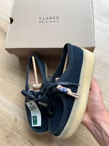 Clarks Wallabee Club Navy Cord 38