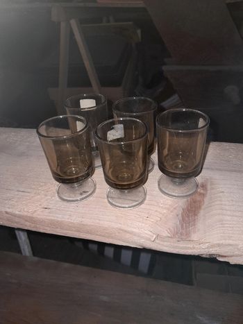 Lot de 5 verres à pied digestif Bon état