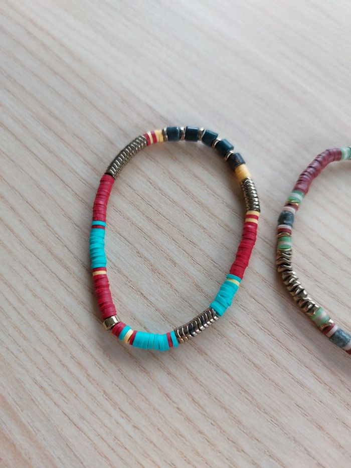 Bracelets perles plates - photo numéro 4