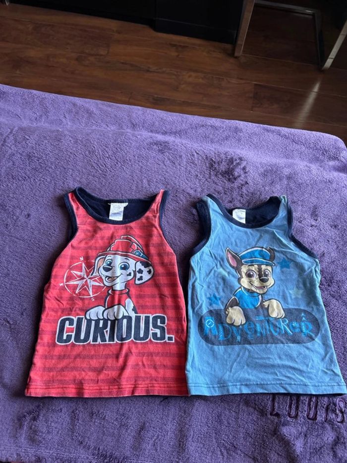 ensemble de 2 débardeurs garcon pat patrouille taille 98/104