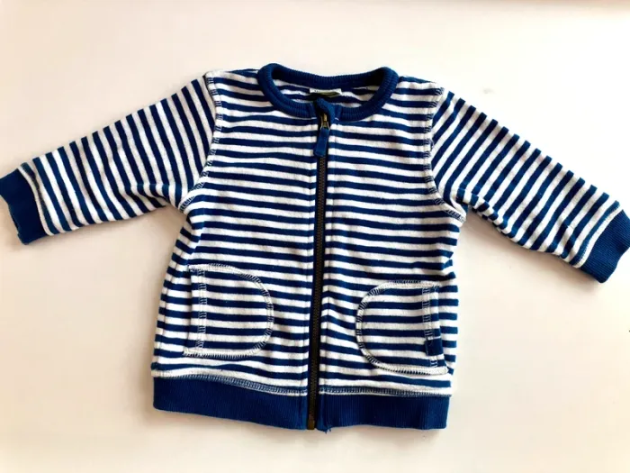 Gilet à rayures bébé 6 mois