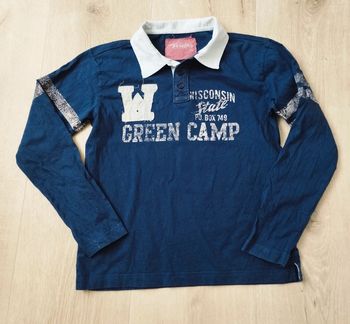 Polo manches longues garçon bleu marine taille 12 ans Firefly