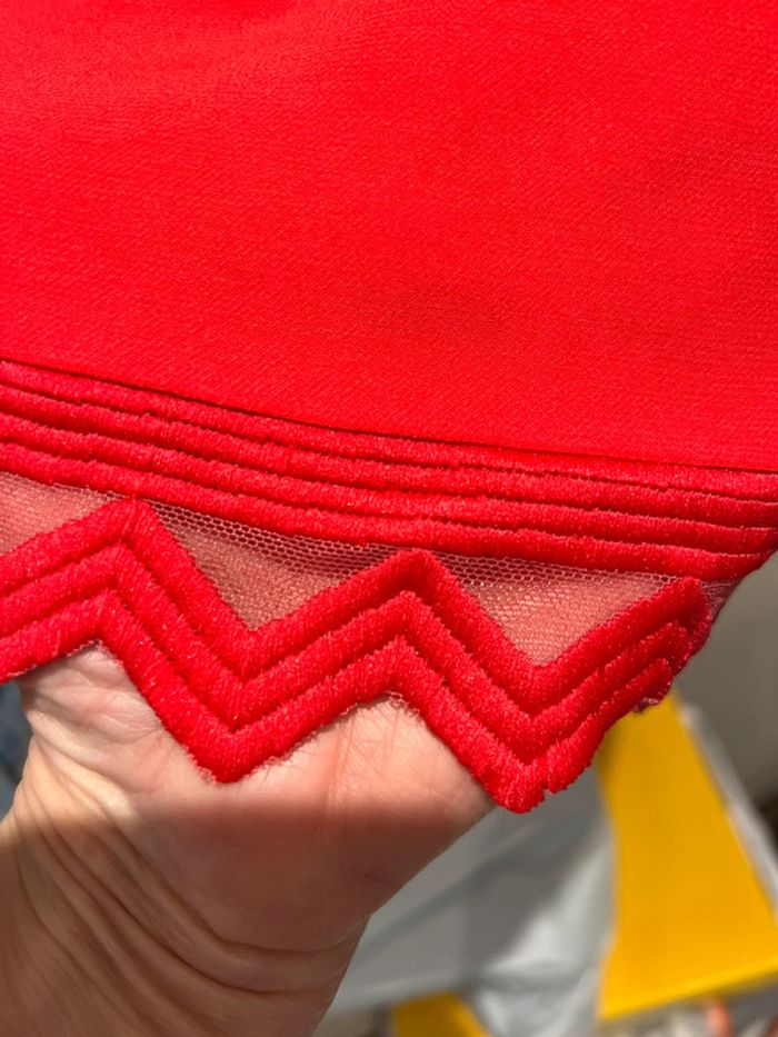 Robe Gala Rouge, dentelle, voile, Copcopine, taille 36 - photo numéro 4