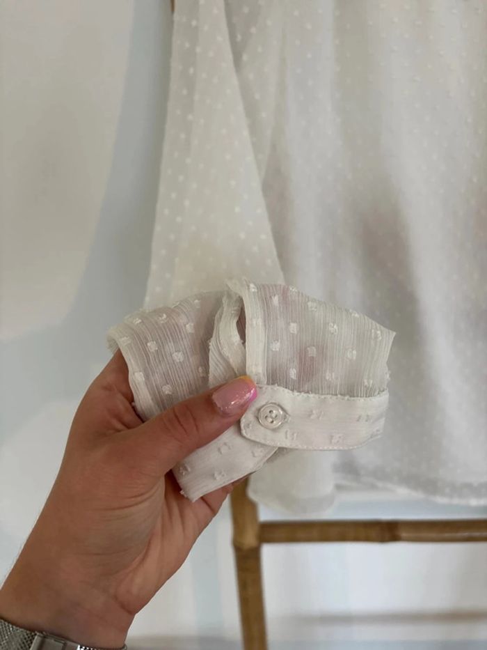 Blouse blanche à manches longues taille M - photo numéro 4