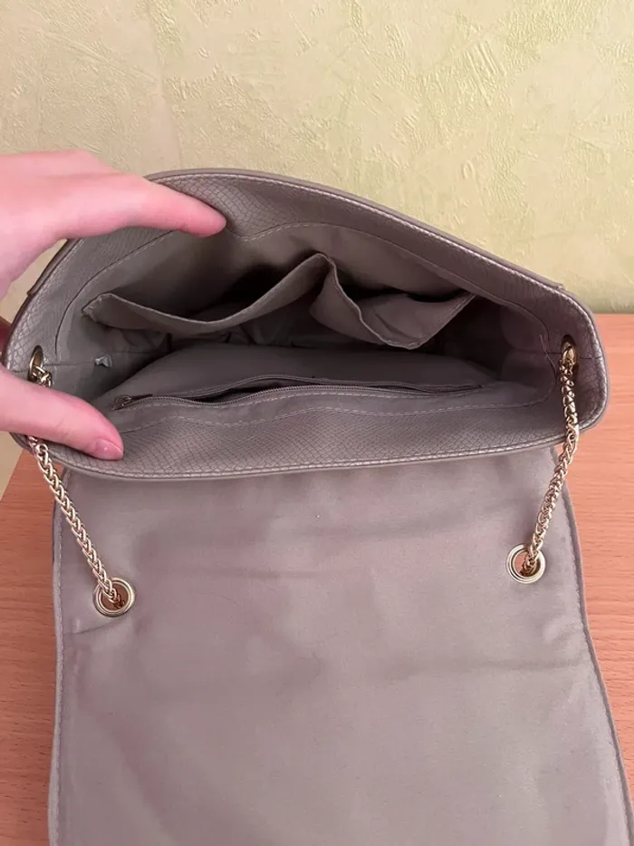Sac bandoulière taupe pailleté - photo numéro 3