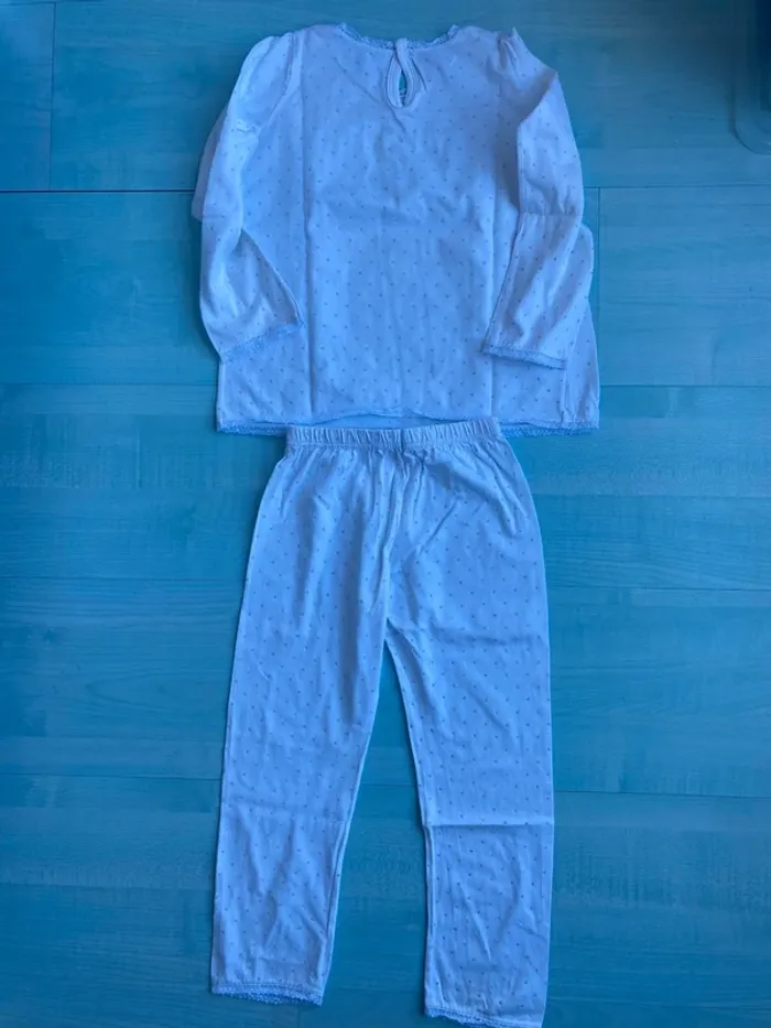 Pyjama fille blanc plumetis petit bateau 4 ans - photo numéro 6