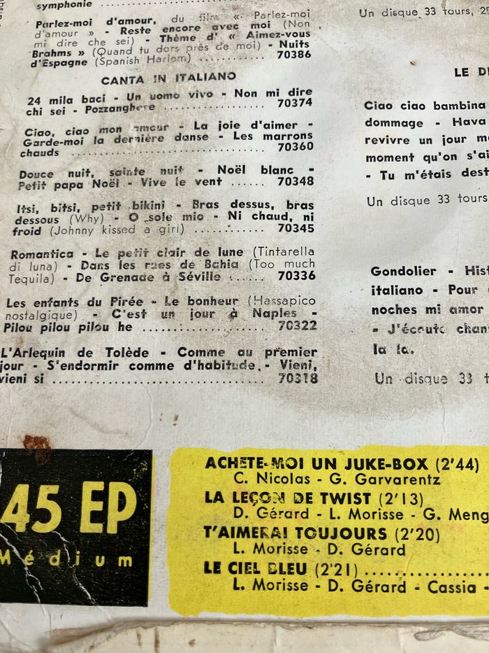 Vinyle 45 tours-Dalida-Achète-moi un juke box - photo numéro 4
