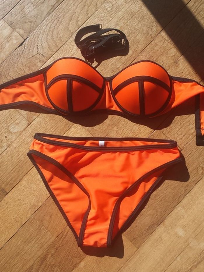 Maillot de bain orange Fluo Push Taille S