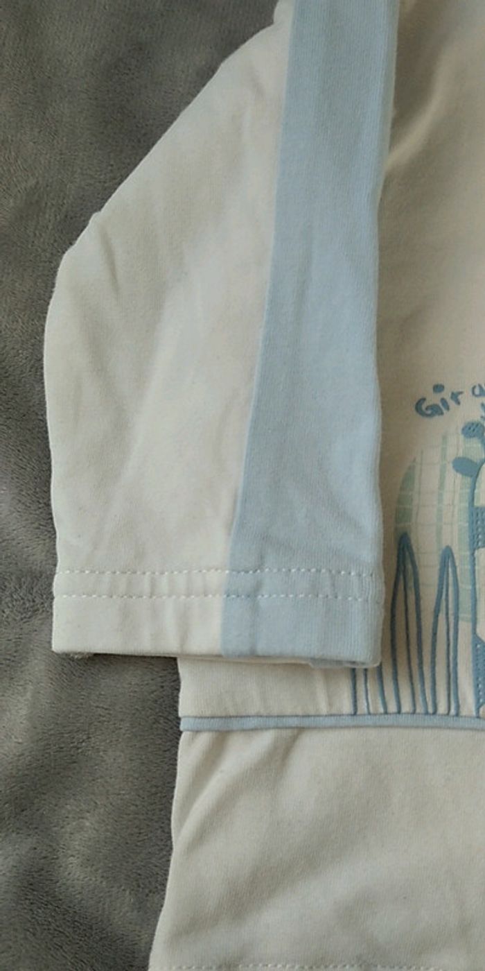 Tee shirt manches longues doublé Garçon 9 mois Sucre d'orge "Le petit safari" 100% coton - photo numéro 3