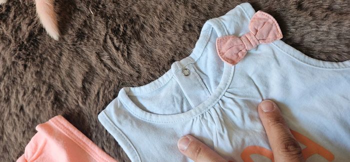 Ensemble 9 mois short t-shirt manches courte été fille - photo numéro 4