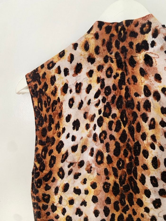 Haut leopard en maille sans manche - photo numéro 7