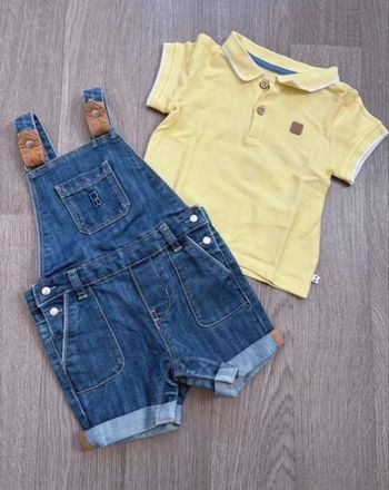 Joli ensemble salopette polo 6 mois Obaibi - très bon état