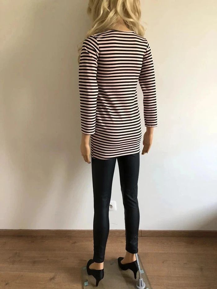 Haut rayé rose clair et noir taille XS excellent état - photo numéro 11