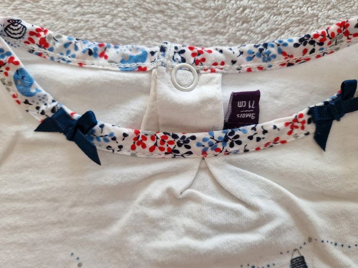 Ensemble Sergent Major T-shirt ML blanc + Salopette short velours marine 9M (BE) - photo numéro 19
