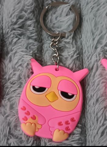 Porte-clés hibou rose