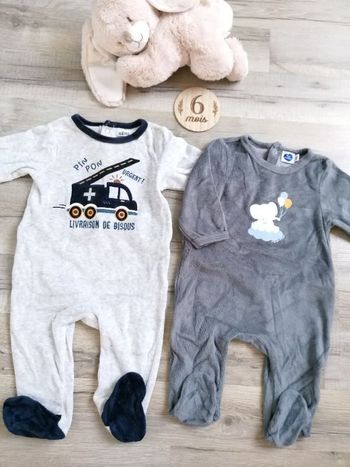 Lot pyjama velours 6 mois