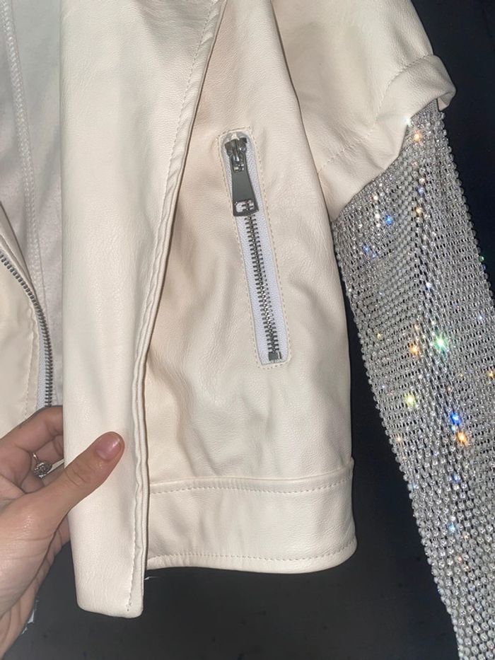 Veste en simili-cuir crème neuve M - photo numéro 16