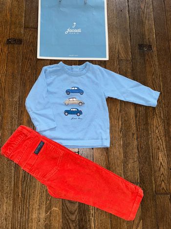 Haut et pantalon velour Jacadi 18 mois