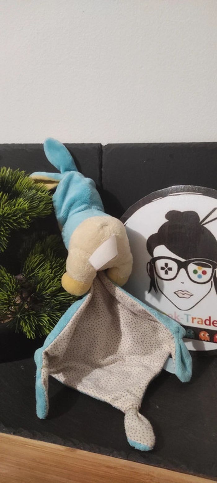 Disney doudou Winnie l'ourson déguisé Costume lapin jaune bleu abeille Mouchoir - photo numéro 2