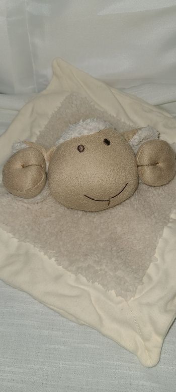 Doudou Mouton Plat Blanc Cassé et Beige Nature et Découvertes