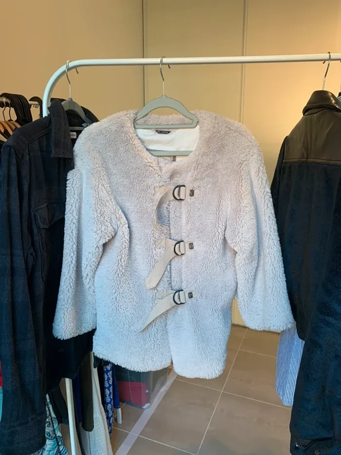 Veste en polaire peluche beige Cop. Copine - photo numéro 6