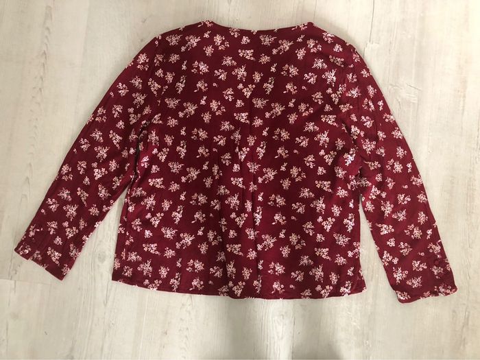 AN102- Blouse bordeaux fleurie/dentelle T 44 - photo numéro 11